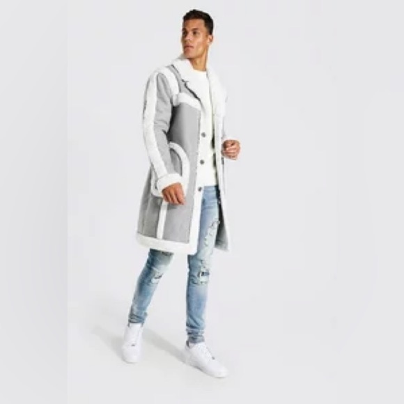 BOOHOOMAN TALL SMART LONGLINE AVIATOR
WITH BORG TRIM SZ M - Picture 1 of 8